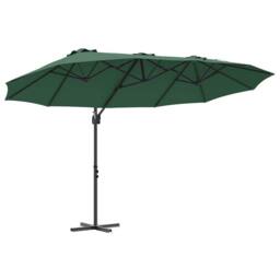 Berkfield Home Garden Cantilever Parasol with Lock Green 372 x 198 x 253 cm - thumbnail 1