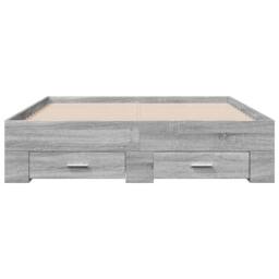 Berkfield Home Bed Frame with Drawers without Mattress Grey Sonoma 135x190 cm Double - thumbnail 4