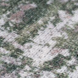 Kukoon Silver Grey Green Distressed Abstract Non Slip Washable Low Pile Rug - Size: 80 cm x 300 cm - thumbnail 3