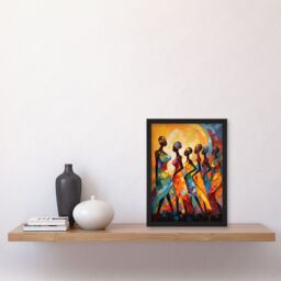 "Artery8 African Cultural Dance Tribal Music Rhythm Arts 12x16"" Framed Art - Size: A4" - thumbnail 4