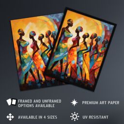 "Artery8 African Cultural Dance Tribal Music Rhythm Arts 12x16"" Framed Art - Size: A4" - thumbnail 2