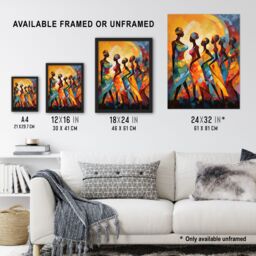 "Artery8 African Cultural Dance Tribal Music Rhythm Arts 12x16"" Framed Art - Size: A4" - thumbnail 3