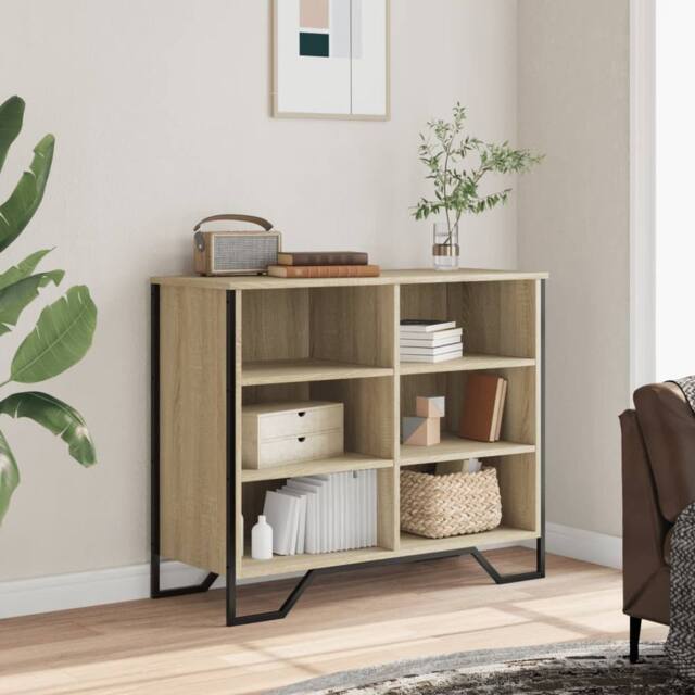 Berkfield Home Sideboard Sonoma Oak 91x35.5x74.5 cm Engineered Wood in Light Beige - image 1