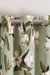 Ted Baker 'Opal Floral' Cotton Lined Curtains in Light Green - Size: 228 cm width x 183 cm drop - thumbnail 2