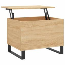 Berkfield Home Coffee Table Sonoma Oak 60x44.5x45 cm Engineered Wood in Brown - thumbnail 1