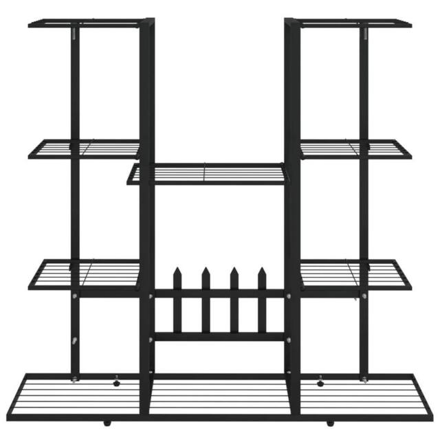 Berkfield Home Durable Flower Stand 94.5x25x89 cm Black Iron - image 1