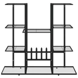 Berkfield Home Durable Flower Stand 94.5x25x89 cm Black Iron - thumbnail 1