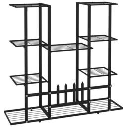Berkfield Home Durable Flower Stand 94.5x25x89 cm Black Iron - thumbnail 5