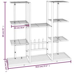 Berkfield Home Durable Flower Stand 94.5x25x89 cm Black Iron - thumbnail 7