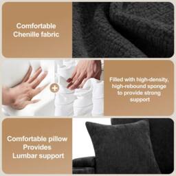 BTM L Shaped Pull Out Sofa Bed Storage USB Cup Holders Sleeper Sofa in Grey - thumbnail 8