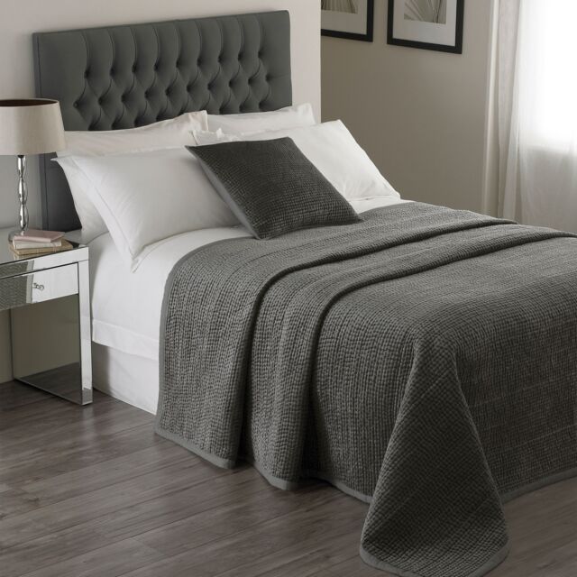Paoletti Brooklands Quilted Bedspread in Dark Grey - image 1