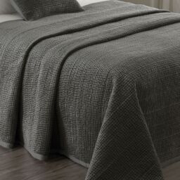 Paoletti Brooklands Quilted Bedspread in Dark Grey - thumbnail 2