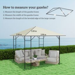OUTSUNNY 3 x 3(m) Gazebo Canopy Replacement Cover, UPF30+, Cream White - thumbnail 3