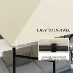 OUTSUNNY 3 x 3(m) Gazebo Canopy Replacement Cover, UPF30+, Cream White - thumbnail 5