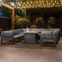 Monstershop Modular Garden Furniture Set With Fire Pit - Anthracite Grey - thumbnail 5