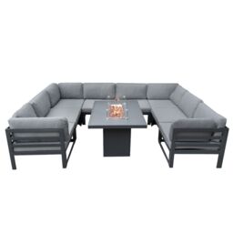 Monstershop Modular Garden Furniture Set With Fire Pit - Anthracite Grey - thumbnail 1