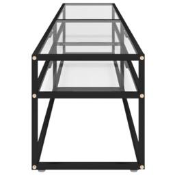 Berkfield Home TV Cabinet Transparent 200x40x40.5 cm Tempered Glass in Clear - thumbnail 4
