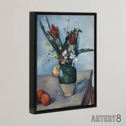 "Artery8 The Vase of Tulips Still Life Painting Cezanne Framed Canvas Wall Art - Size: W24"" x H32""" - thumbnail 2