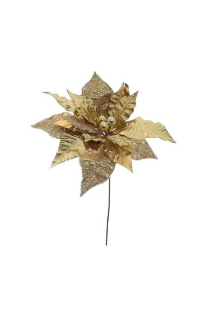 KDMD Giant Poinsettia Head - Gold 50cm - image 1
