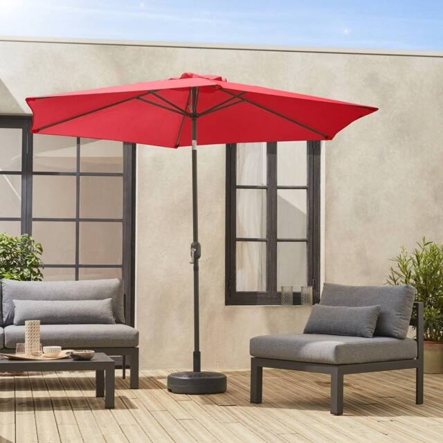 sweeek 3m Round Centre Pole Parasol in Red - image 1