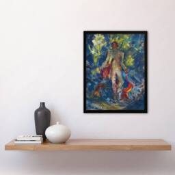 Artery8 Huntsman With Two Dogs Arnold Weisz Kubincan Framed Wall Art Print in Blue - Size: A3 - thumbnail 2