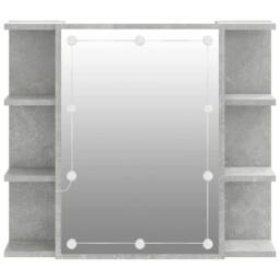 Berkfield Home Mirror Cabinet with LED Concrete Grey 70x16.5x60 cm - thumbnail 8
