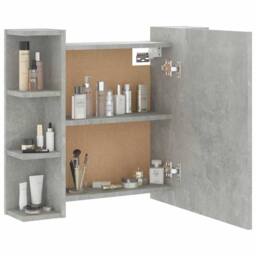 Berkfield Home Mirror Cabinet with LED Concrete Grey 70x16.5x60 cm - thumbnail 7