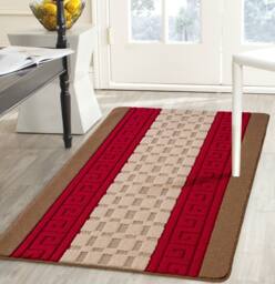 Smart Living Heavy Duty Machine Washable Hallway Kitchen Non Slip Door Mat in Light Brown - Size: 40 cm x 60 cm - thumbnail 2