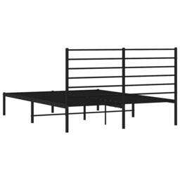 Berkfield Home Metal Bed Frame with Headboard Black 120x190 cm Small Double - thumbnail 8