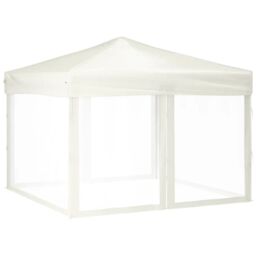 Berkfield Home Folding Party Tent with Sidewalls Cream 3x3 m in Beige - thumbnail 2