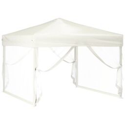 Berkfield Home Folding Party Tent with Sidewalls Cream 3x3 m in Beige - thumbnail 3