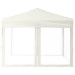 Berkfield Home Folding Party Tent with Sidewalls Cream 3x3 m in Beige - thumbnail 4