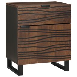 Berkfield Home Bedside Cabinet 50x33x60 cm Solid Wood Walnut in Brown - Size: 50 x 33 x 60 cm