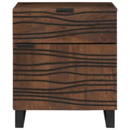 Berkfield Home Bedside Cabinet 50x33x60 cm Solid Wood Walnut in Brown - Size: 50 x 33 x 60 cm - thumbnail 3