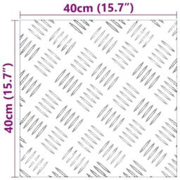 Berkfield Home Sleek Aluminum Checker Plates 2 pcs Anti-Slip 40x40 cm in Silver - Size: Medium - thumbnail 8