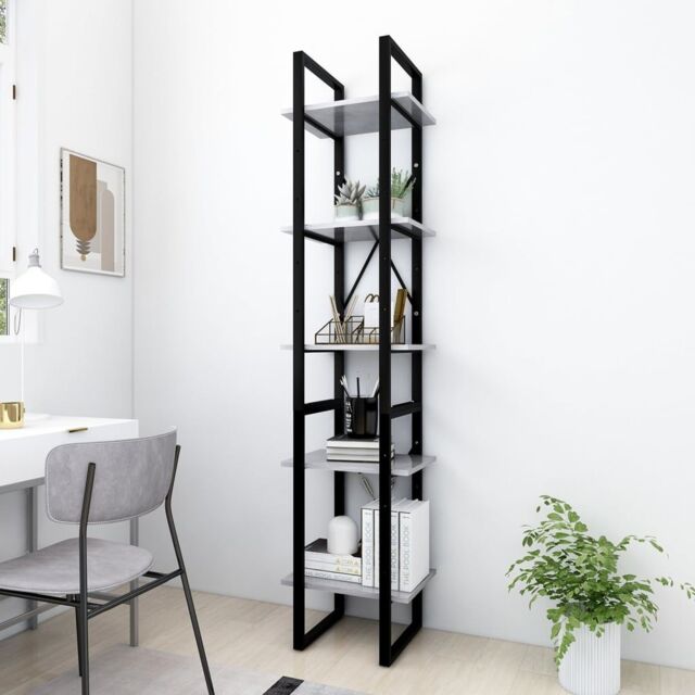 Berkfield Home 5-Tier Book Cabinet Concrete Grey 40x30x175 cm Engineered Wood - Size: 40 x 30 x 175 cm - image 1