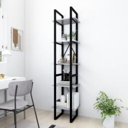 Berkfield Home 5-Tier Book Cabinet Concrete Grey 40x30x175 cm Engineered Wood - Size: 40 x 30 x 175 cm - thumbnail 1