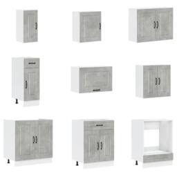Berkfield Home 14 Piece Kitchen Cabinet Set Kalmar Concrete Grey Engineered Wood - thumbnail 4