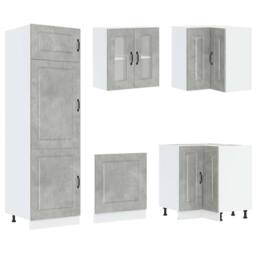 Berkfield Home 14 Piece Kitchen Cabinet Set Kalmar Concrete Grey Engineered Wood - thumbnail 5