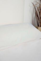 Belledorm Easy Care 200 Thread Count Cotton Polyester Percale Bolster Pillowcase in White - Size: Double