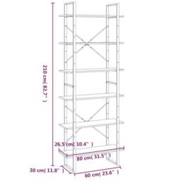 Berkfield Home High Cabinet Grey Sonoma 80x30x210 cm Engineered Wood - Size: 80 x 30 x 210 cm - thumbnail 7