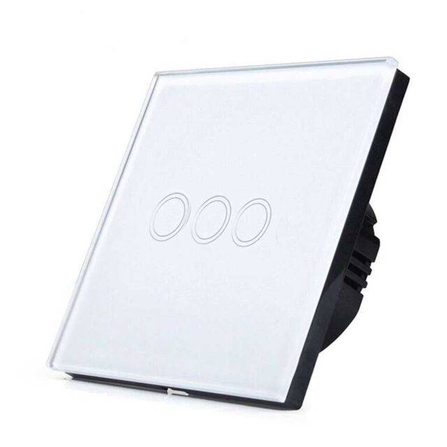ENER-J Wi-Fi Smart 3 Gang Touch Switch No Neutral Required White 1800W - image 1