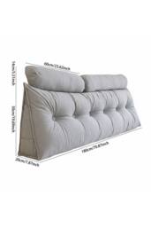 Living and Home Wedge Headboard Pillow with Removable Cover and 2 Bolster Pillows in Grey - thumbnail 9