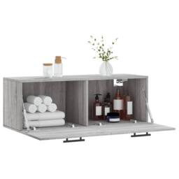 Berkfield Home Wall Cabinet Grey Sonoma 100x36.5x35 cm Engineered Wood - thumbnail 4