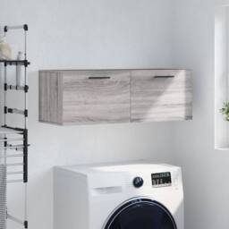 Berkfield Home Wall Cabinet Grey Sonoma 100x36.5x35 cm Engineered Wood - thumbnail 2