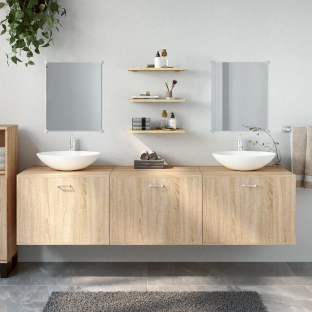 Berkfield Home 6 Piece Bathroom Furniture Set Oak Engineered Wood in Brown - image 1