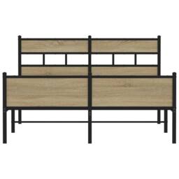 Berkfield Home Elegant Bed Frame Frame Sonoma Oak 150x200 cm King Size Wood in Brown - thumbnail 4