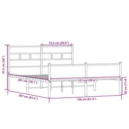 Berkfield Home Elegant Bed Frame Frame Sonoma Oak 150x200 cm King Size Wood in Brown - thumbnail 9