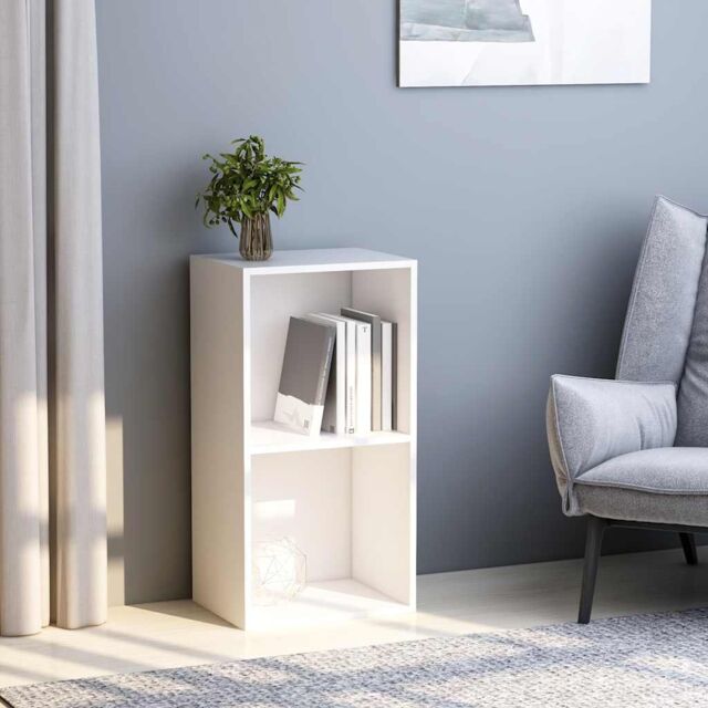 Berkfield Home 2-Tier Book Cabinet White 40x30x76.5 cm Engineered Wood - image 1