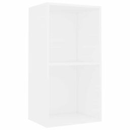 Berkfield Home 2-Tier Book Cabinet White 40x30x76.5 cm Engineered Wood - thumbnail 2